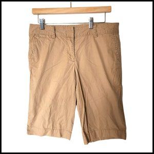 J. Crew Chino Bermuda Shorts size 6 City Fit Tan‎ 100% Cotton
